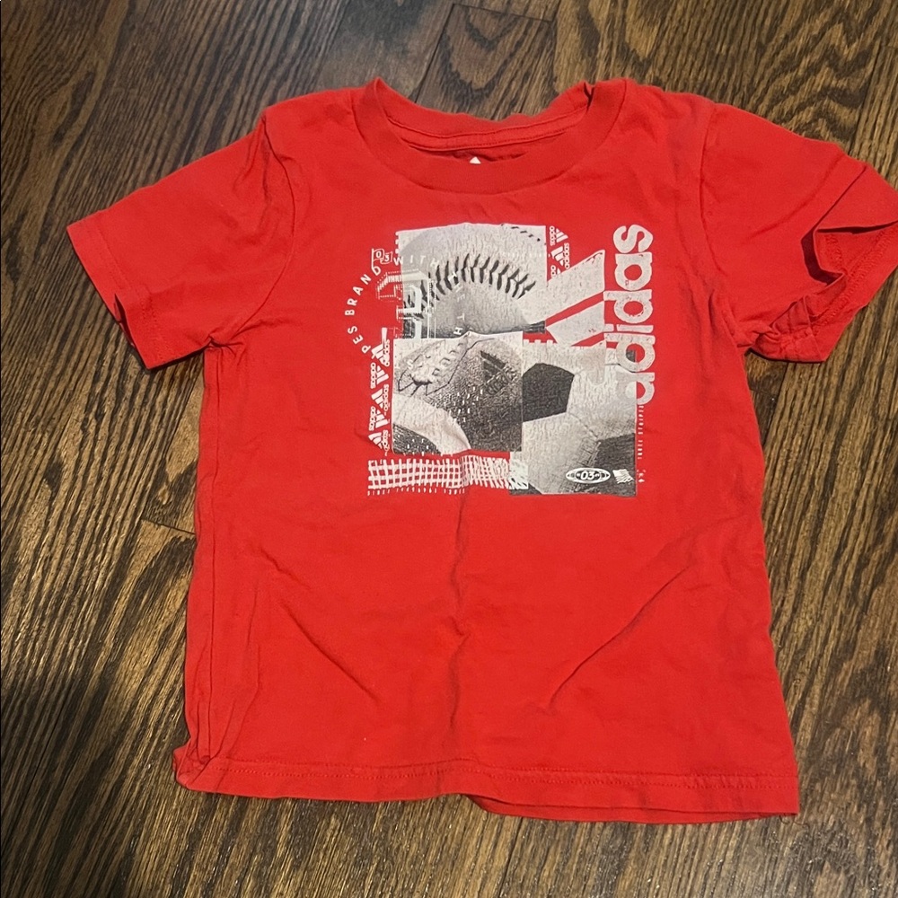 Adidas Kids Red Graphic Tee